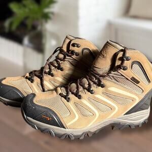 Men's Size 12 Wide NORTIV 8 Taupe Suede High Waterproof Lightweight Hiking Boots